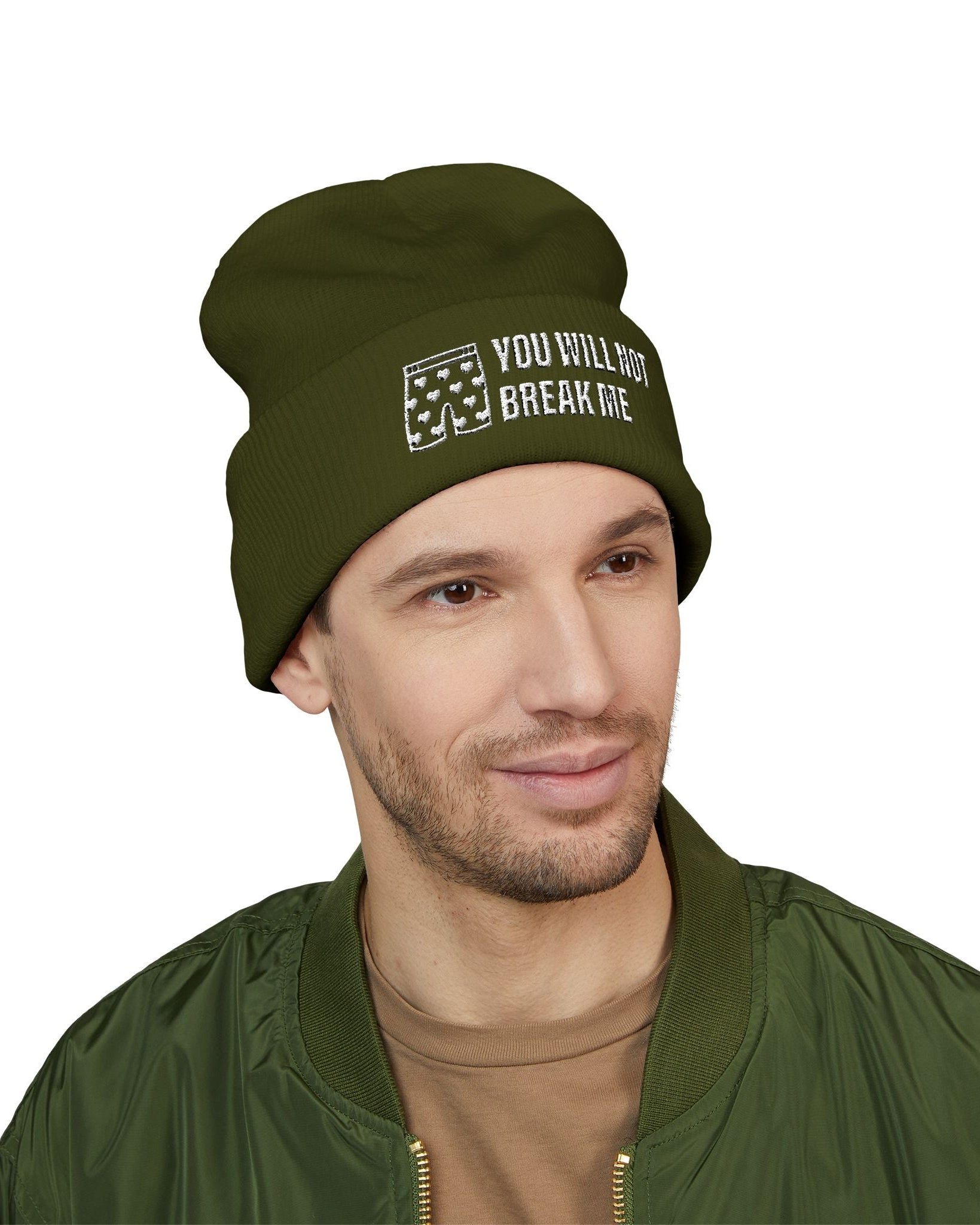 You Will Not Break Me Embroidered Beanie