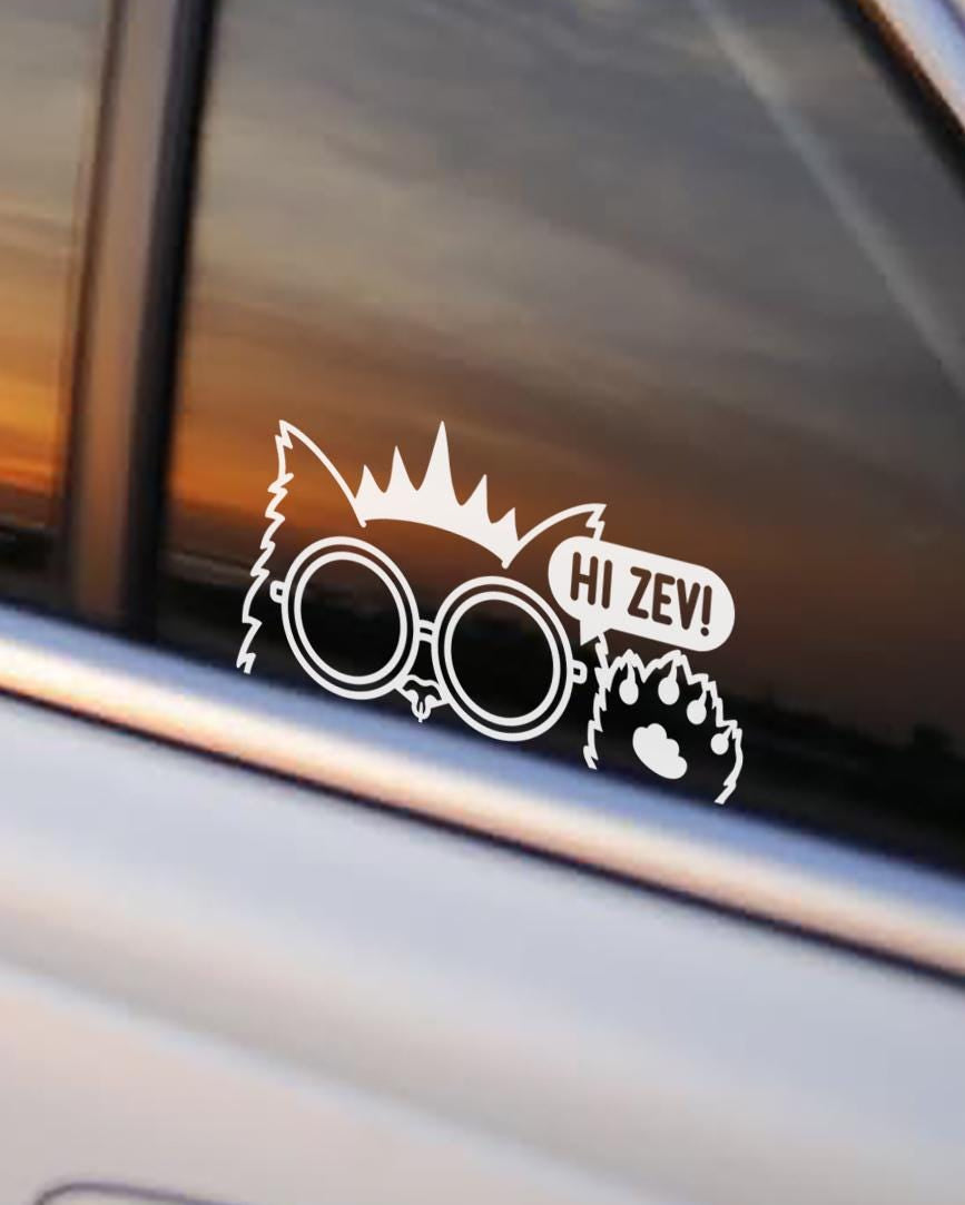 Hi Zev! White Decal