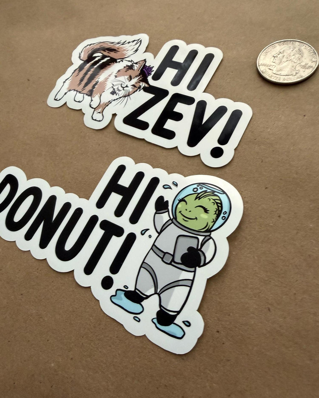 Hi Zev! and Hi Donut! Stickers