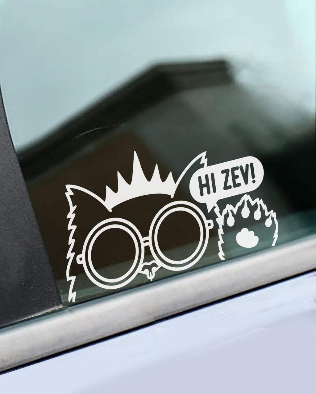 Hi Zev! White Decal