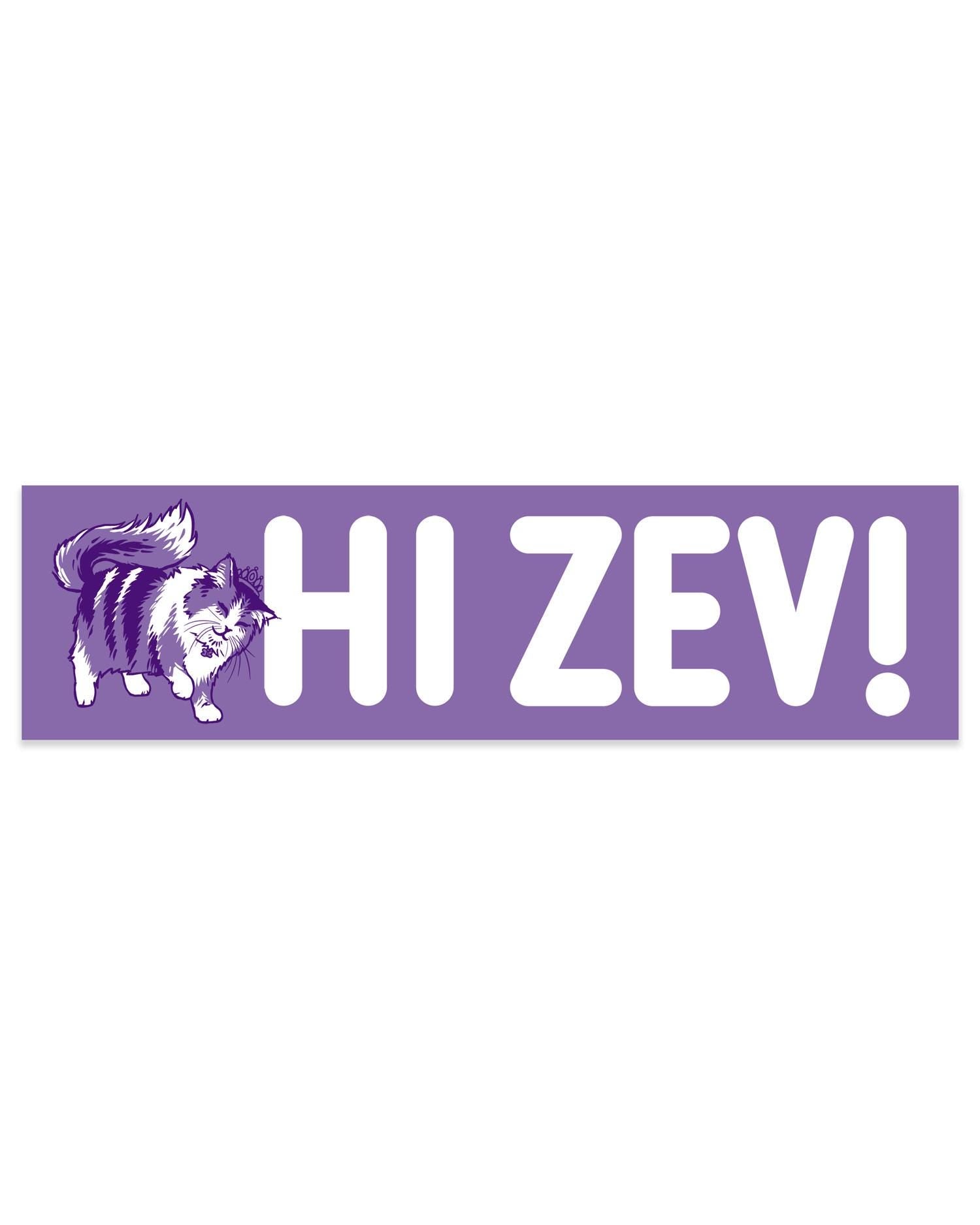 Hi Zev! Bumper Sticker