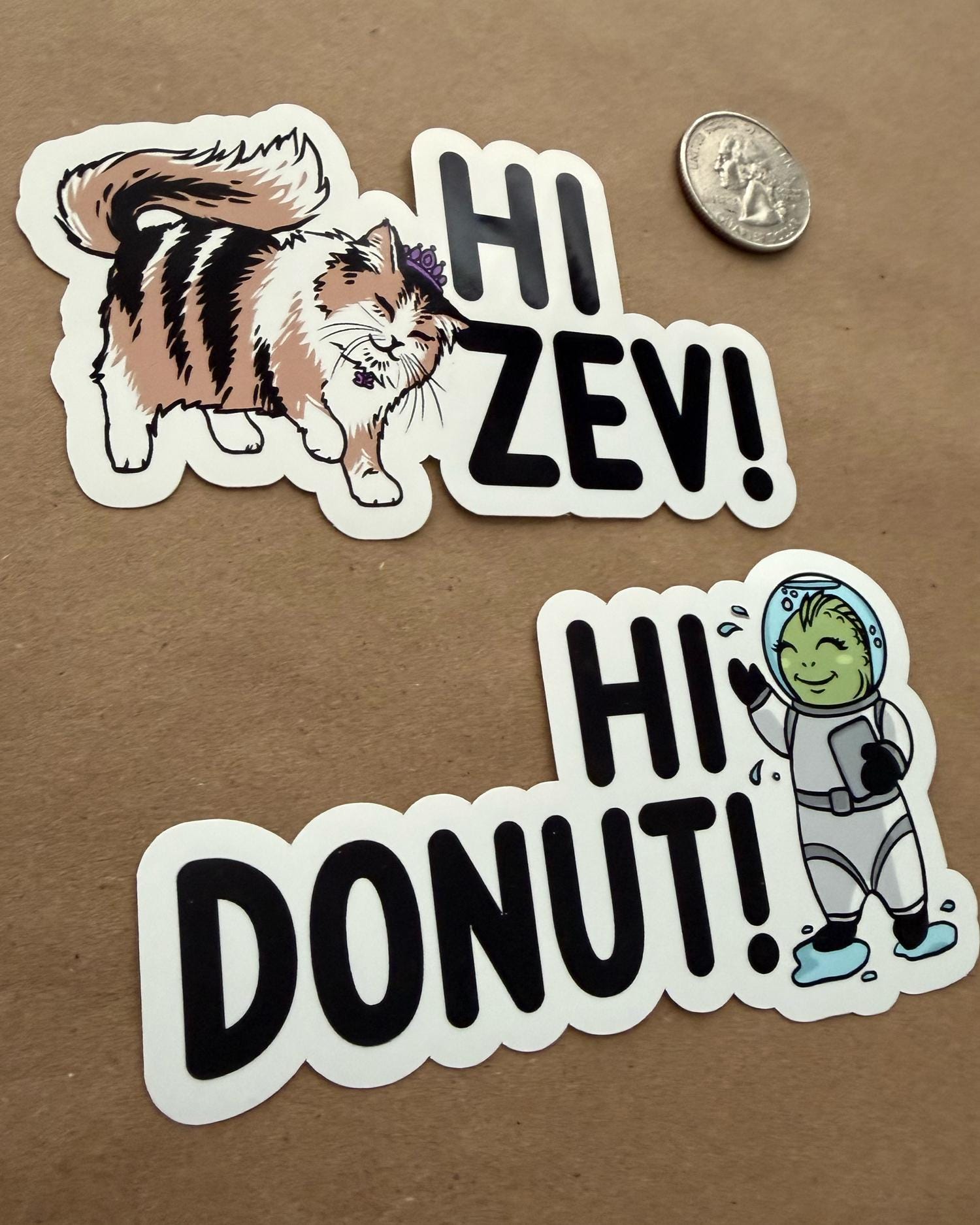 Hi Zev! and Hi Donut! Stickers