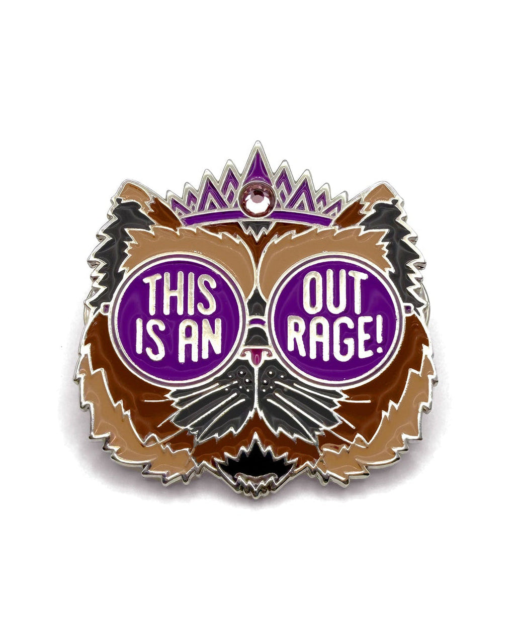 This is an Outrage Enamel Pin
