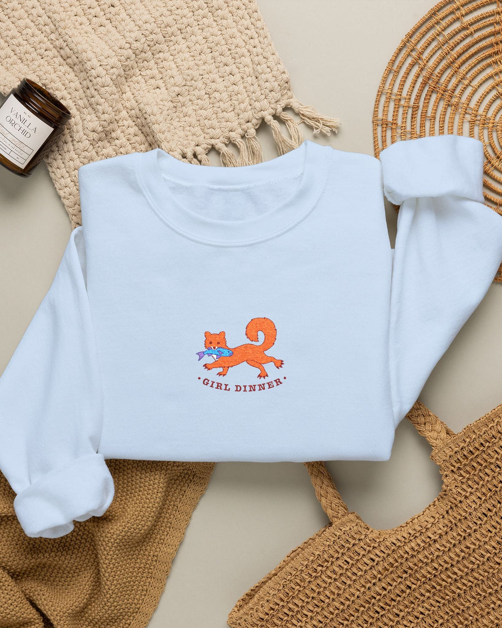 Girl Dinner Embroidered Sweatshirt