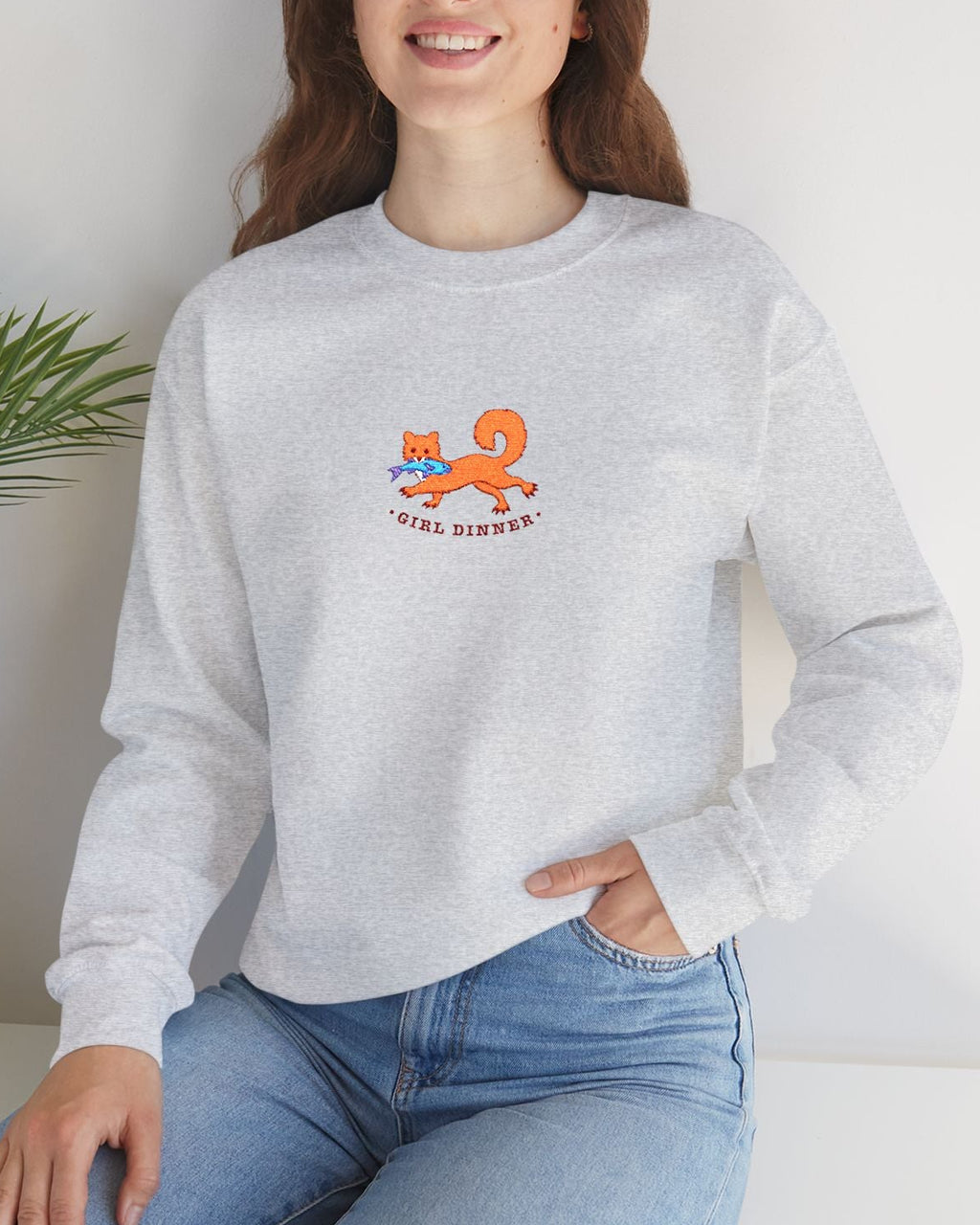 Girl Dinner Embroidered Sweatshirt