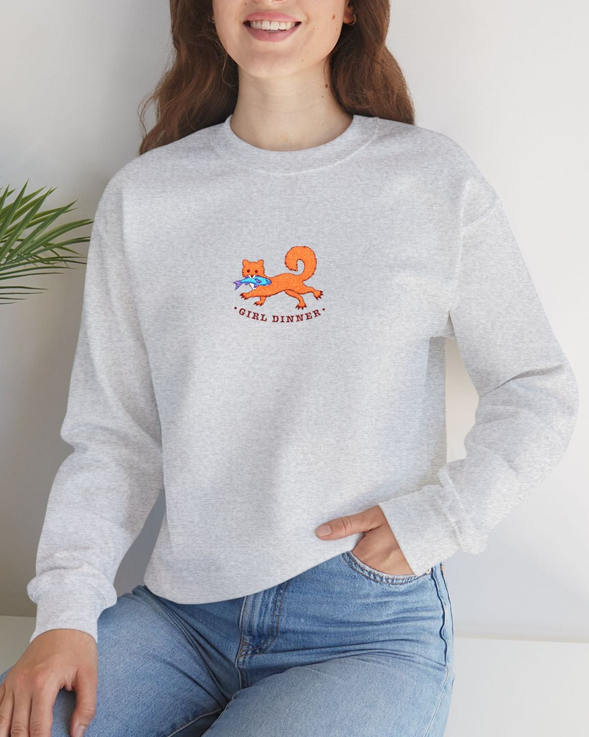 Girl Dinner Embroidered Sweatshirt