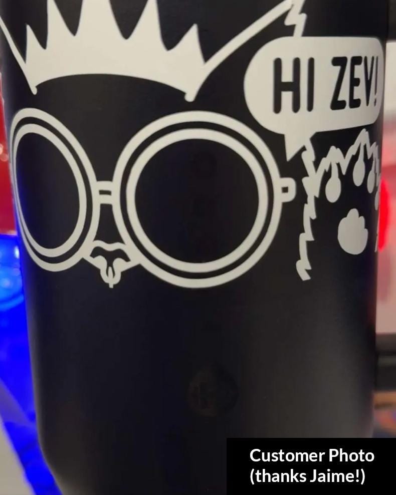 Hi Zev! White Decal