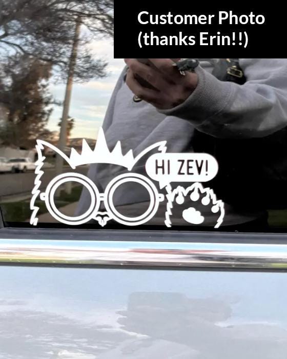 Hi Zev! White Decal