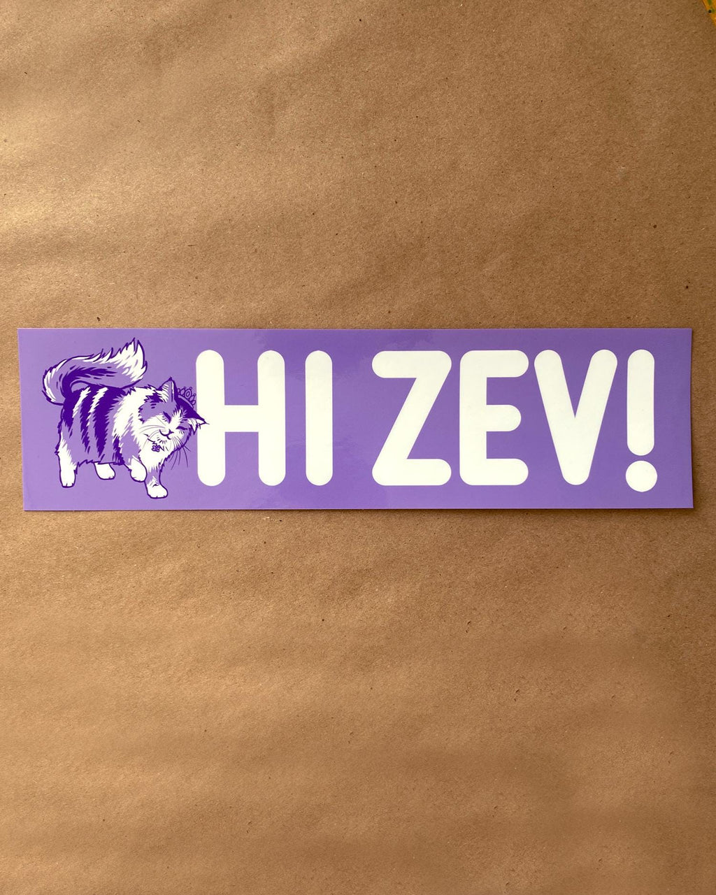 Hi Zev! Bumper Sticker