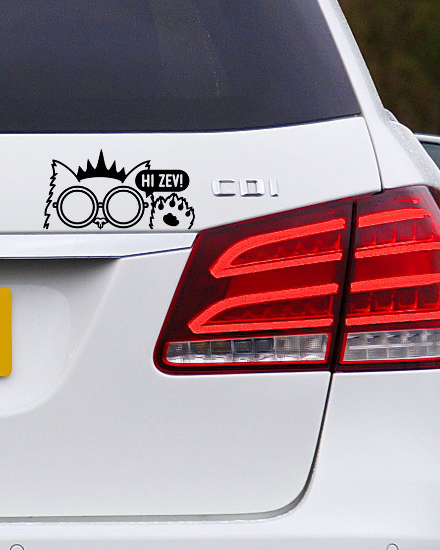Hi Zev! Decal (Black)