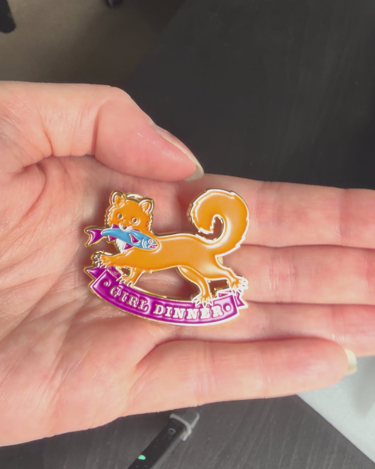 Girl Dinner Enamel Pin