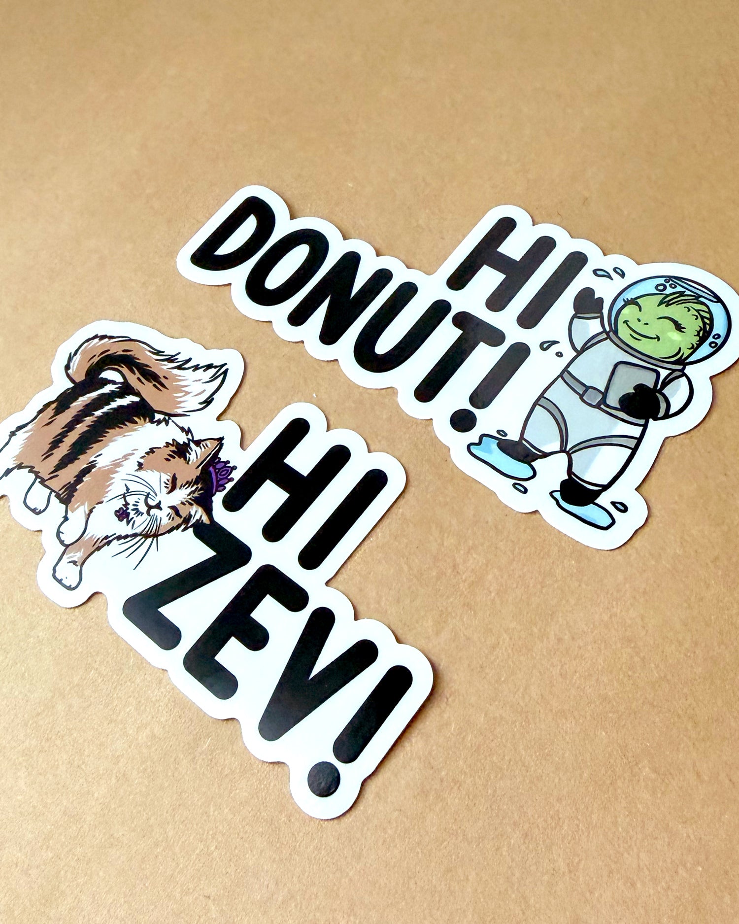 Hi Zev! and Hi Donut! Stickers